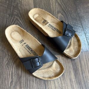 Birkenstock Black leather Madrid Sandals 39